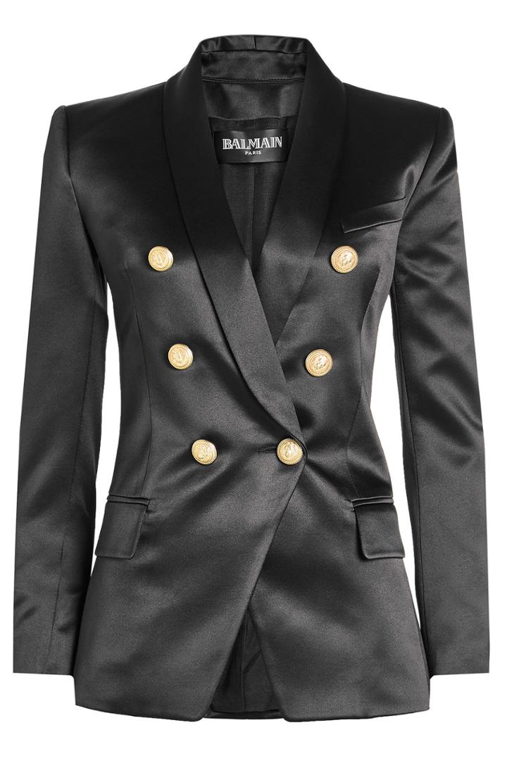 Balmain Balmain Silk Blazer With Embossed Buttons