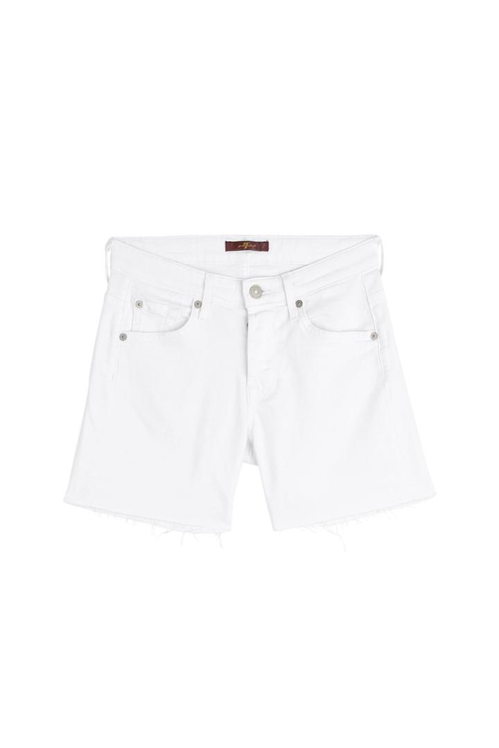 Seven For All Mankind Seven For All Mankind Stretch Cotton Denim Shorts - White