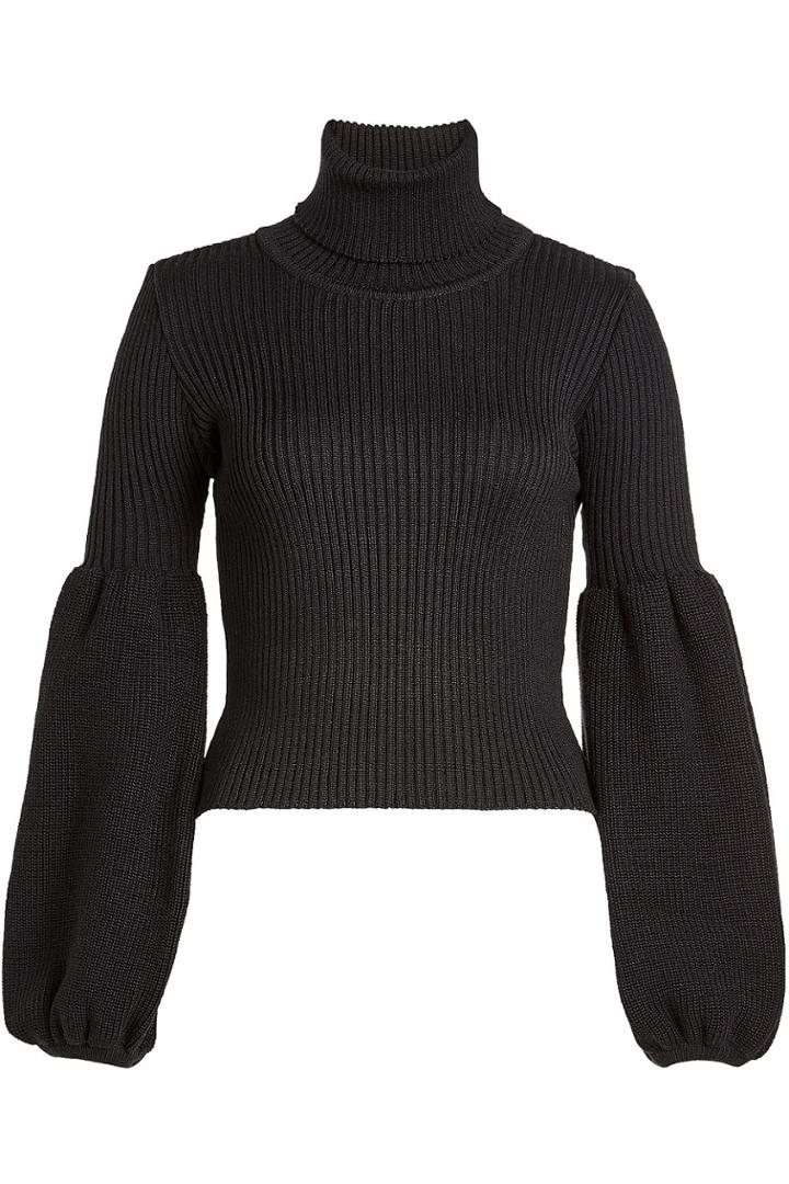 Ksenia Schnaider Ksenia Schnaider Wool-blend Turtleneck Pullover With Statement Sleeves