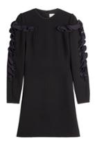 Victoria, Victoria Beckham Victoria, Victoria Beckham Wool And Crepe Ruffle Sleeve Dress