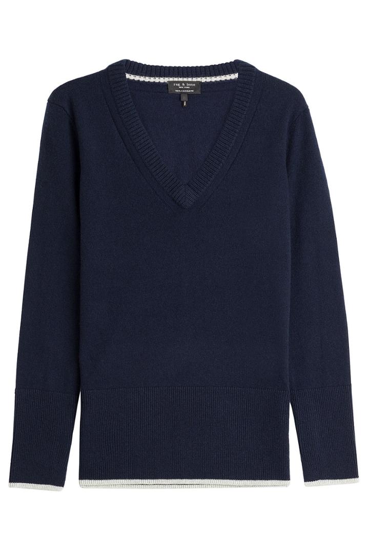 Rag & Bone Rag & Bone Cashmere V-neck Pullover - Blue