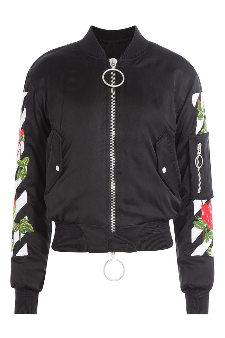 Off White Off White Embroidered Bomber Jacket