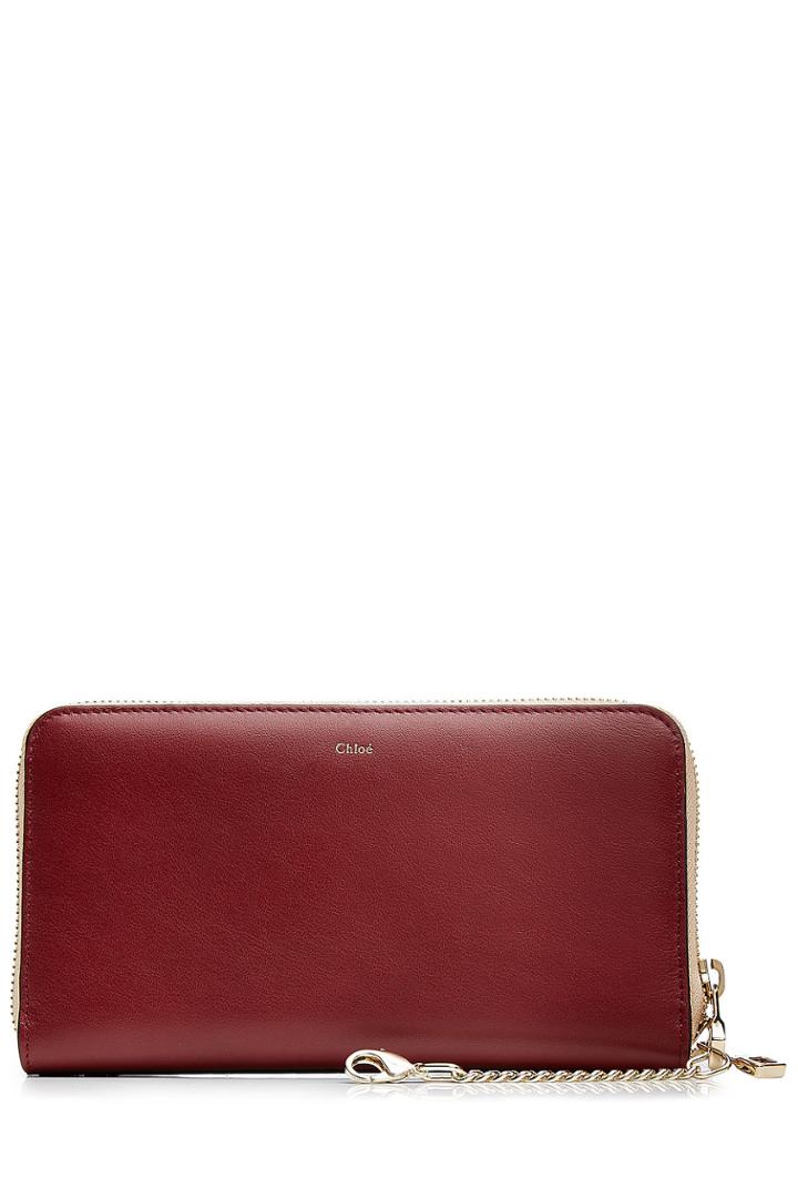 Chloé Chloé Zip Around Leather Wallet