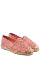 Valentino Leather And Lace Espadrilles