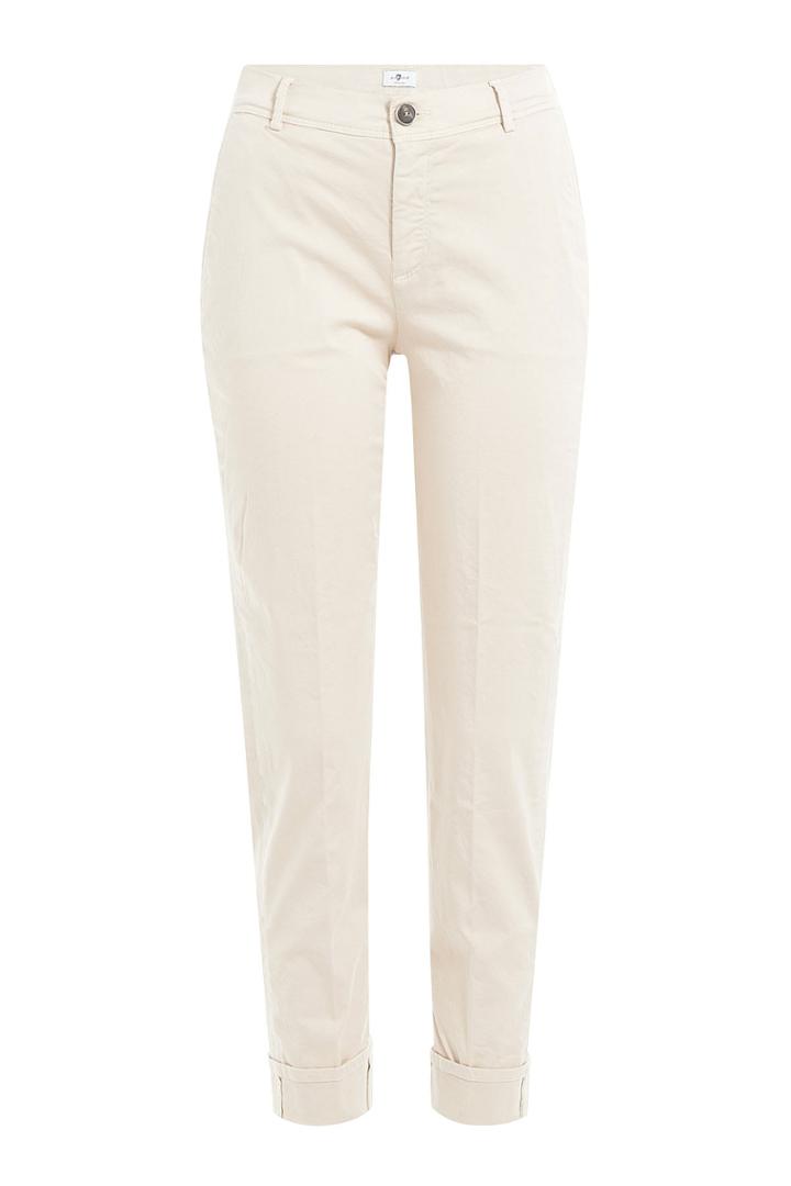 Seven For All Mankind Seven For All Mankind Cotton Sateen Cropped Chinos - Beige