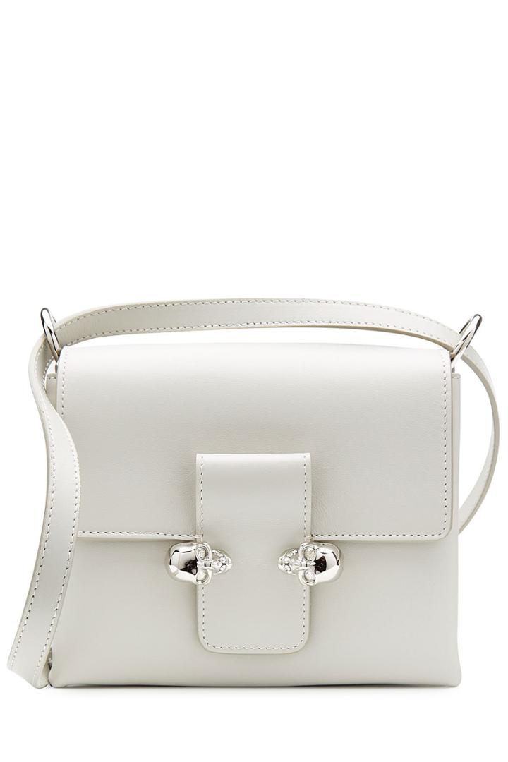 Alexander Mcqueen Alexander Mcqueen Leather Twin Skull Chain Satchel