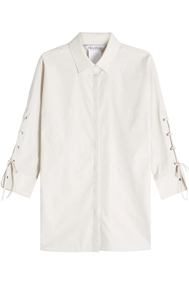 Max Mara Max Mara Cotton Shirt With Lace-up Sleeves