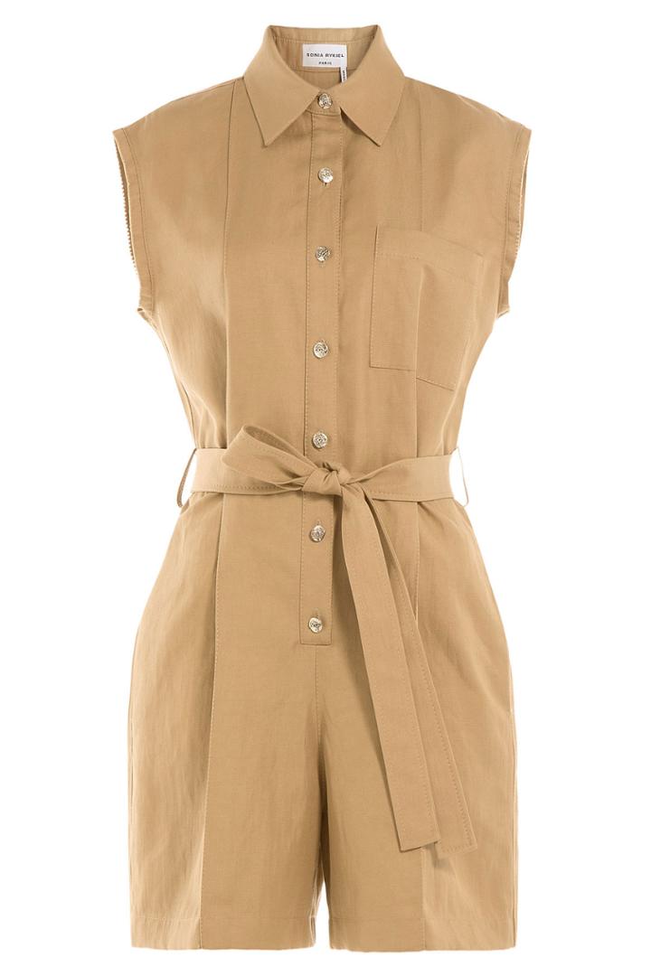 Sonia Rykiel Sonia Rykiel Cotton-linen Jumpsuit - Camel
