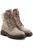 Moncler Moncler New Vivianne Leather Ankle Boots With Shearling