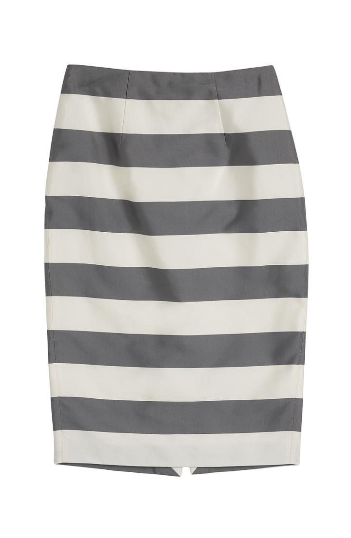 Burberry London Silk-cotton Striped Skirt