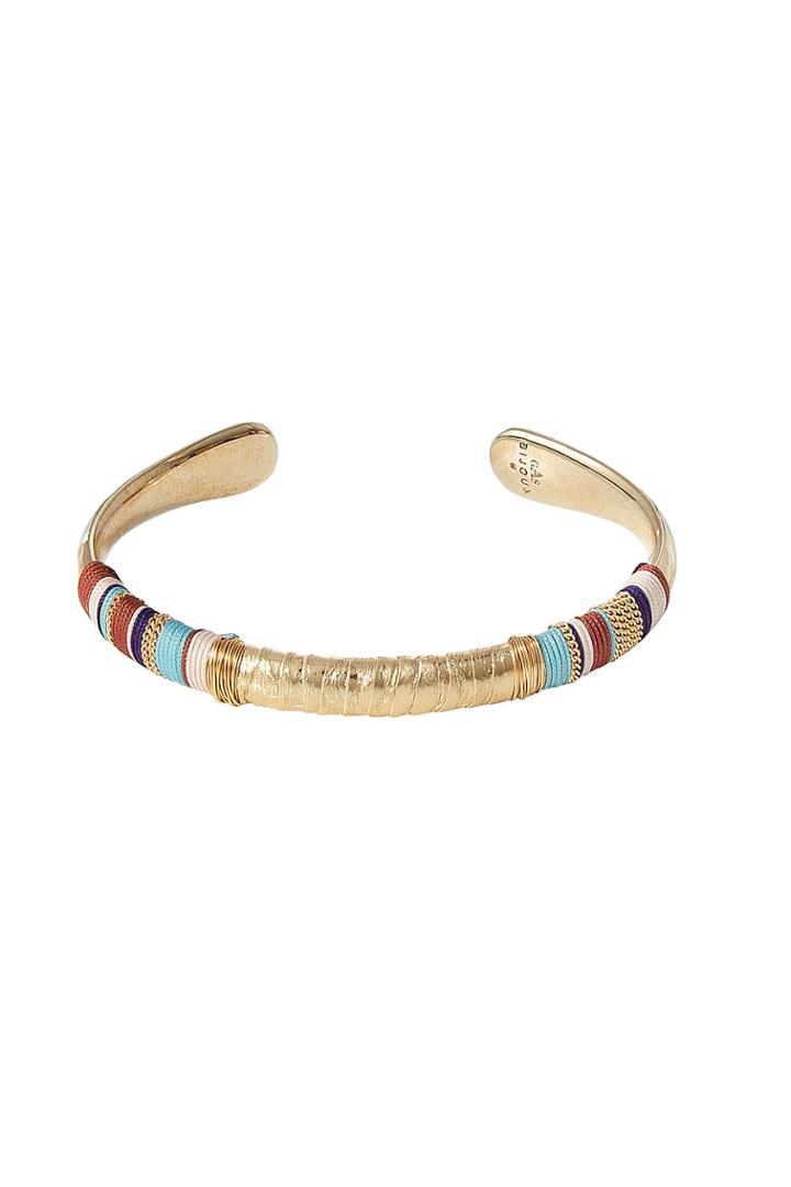 Gas Bijoux Gas Bijoux Massai 24kt Gold-plated Bracelet With Leather