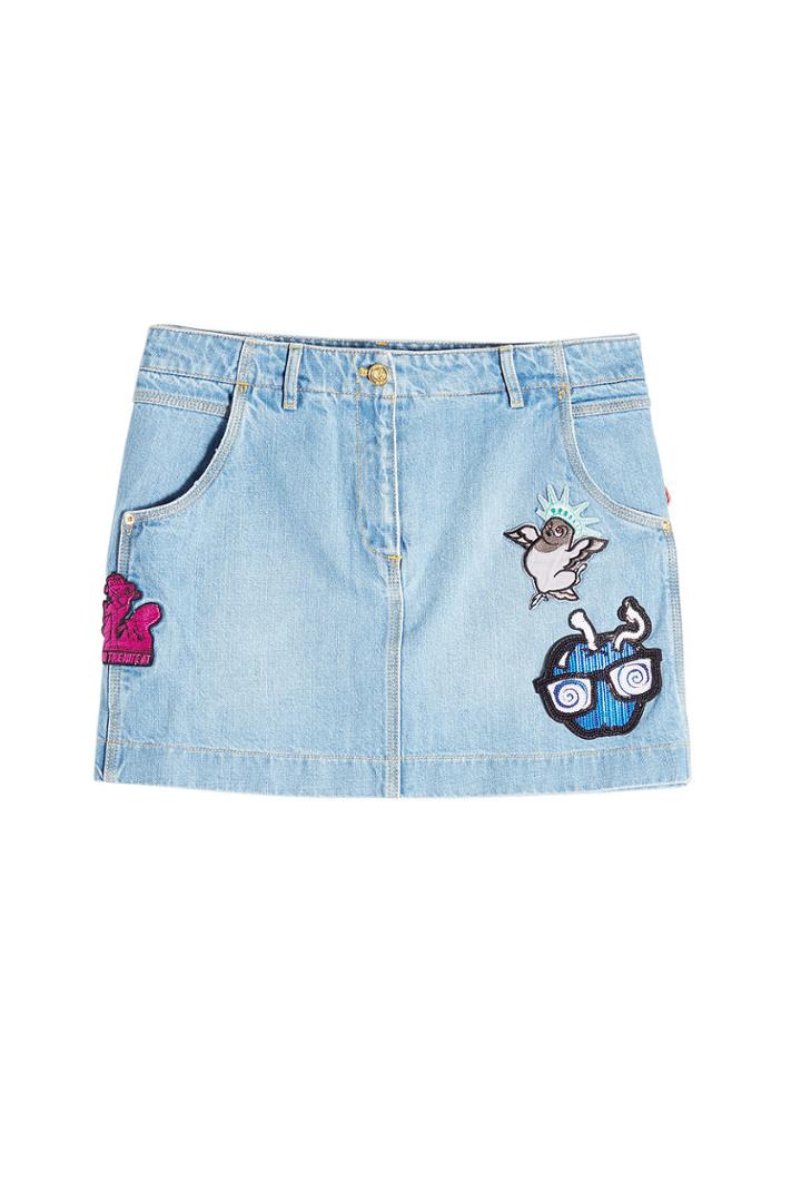 Kenzo Kenzo Denim Mini Skirt With Patches