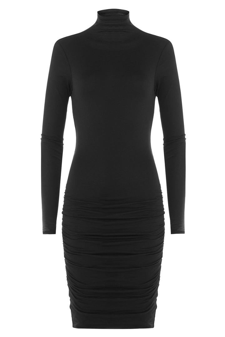 Velvet Velvet Cotton Turtleneck Dress - Black