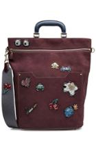 Anya Hindmarch Anya Hindmarch Space Invaders Orsett Suede Tote - Red