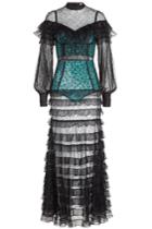 Alessandra Rich Alessandra Rich Ruffled Tulle Gown With Longline Bra And High-waist Panties