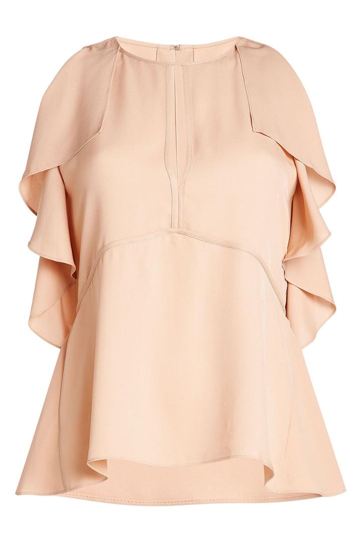 Theory Theory Silk Blouse With Ruffled Sleeves - Pink