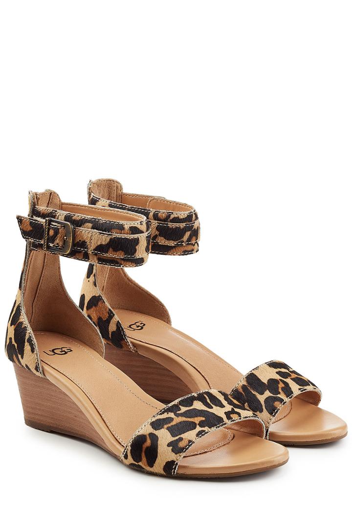 Ugg Australia Ugg Australia Printed Pony Hair Wedge Sandals