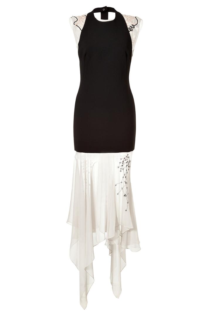 Marios Schwab Marios Schwab Mixed Media Cocktail Dress
