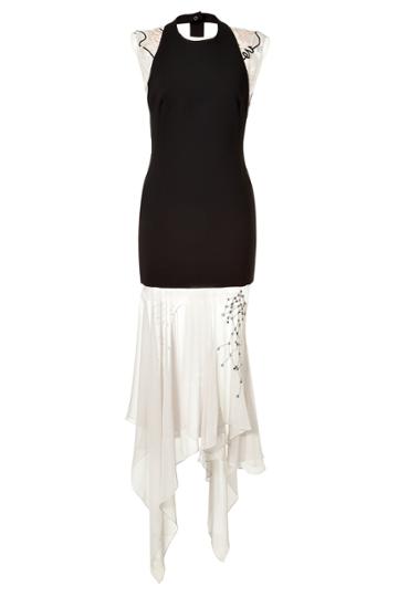 Marios Schwab Marios Schwab Mixed Media Cocktail Dress