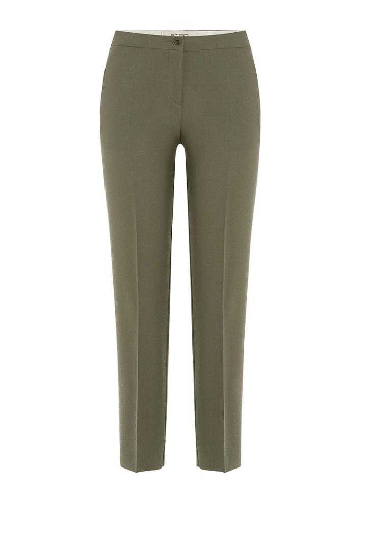 Etro Etro Cropped Wool Pants - Green