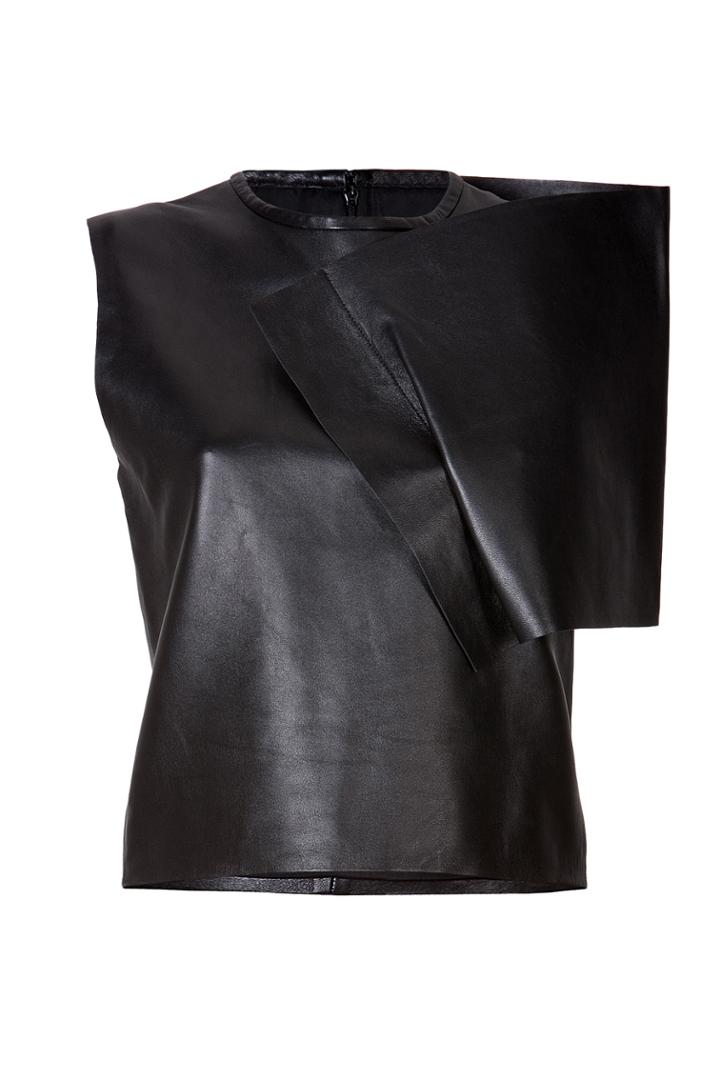 J.w. Anderson J.w. Anderson Leather Crop Top - Black