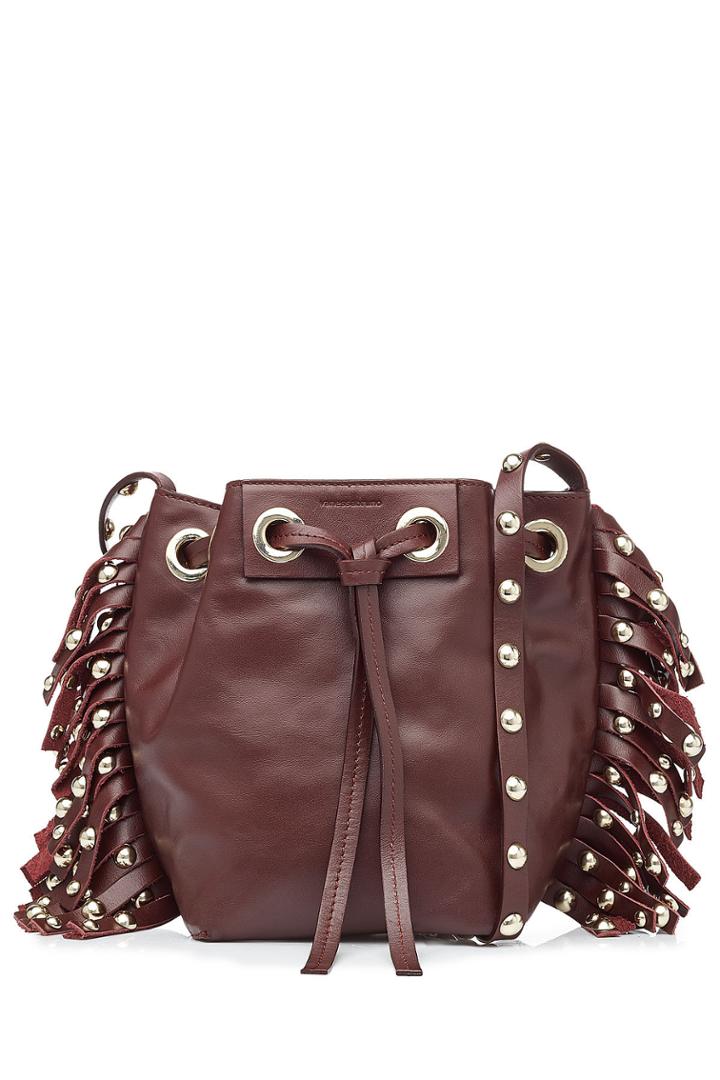 Vanessa Bruno Vanessa Bruno Leather Small Fringed Bucket Bag