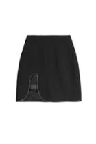 David Koma David Koma Leather Trimmed Mini Skirt - Black
