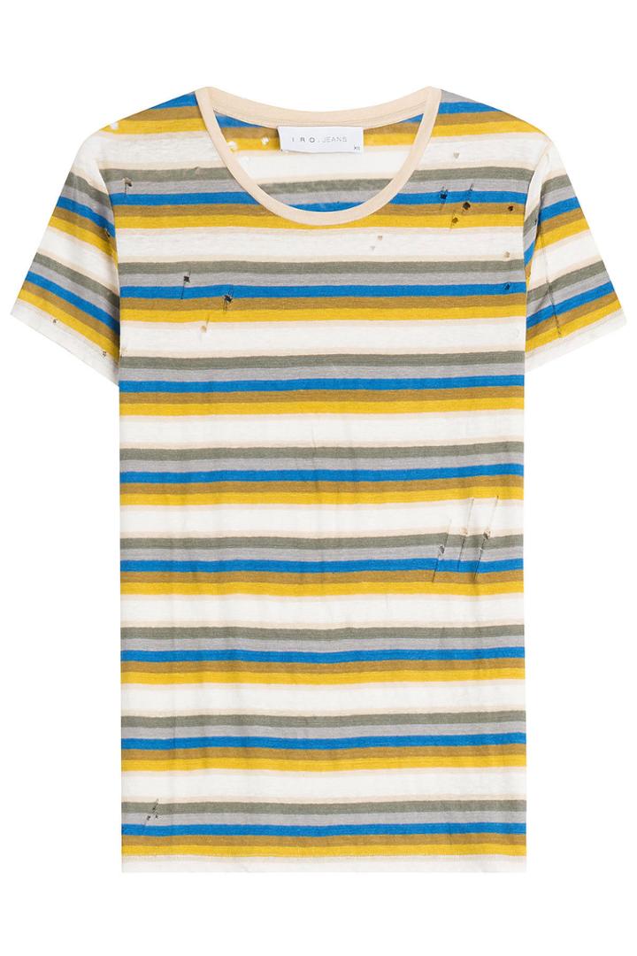 Iro Iro Distressed Linen T-shirt - Multicolored
