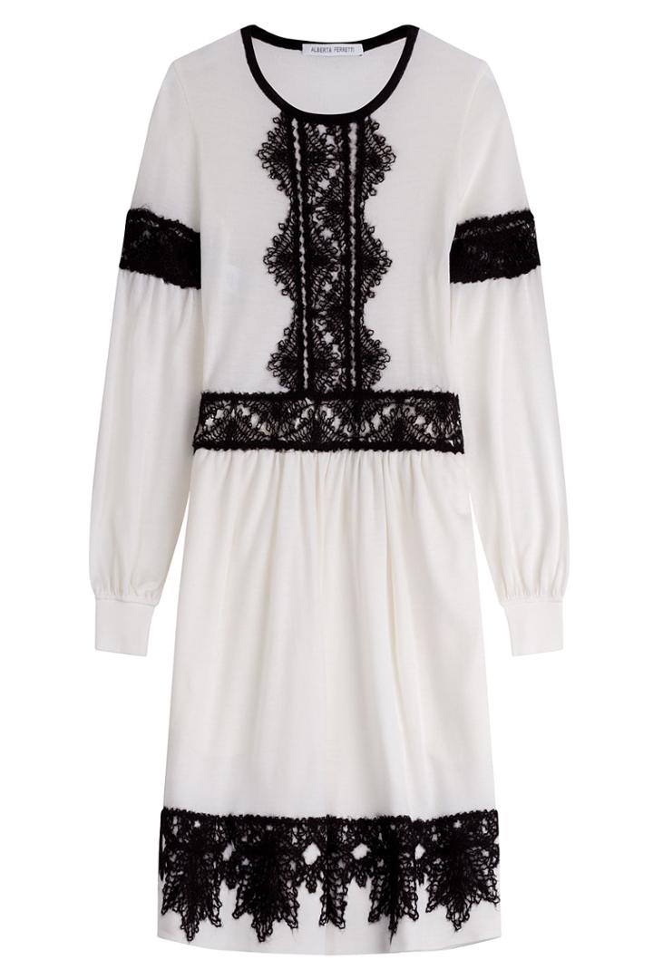 Alberta Ferretti Alberta Ferretti Virgin Wool Dress - White