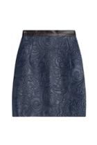 Mary Katrantzou Mary Katrantzou Embossed Leather Mini Skirt - Blue