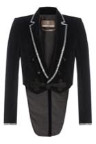 Roberto Cavalli Roberto Cavalli Velvet Blazer With Crystal Embellishment - Black