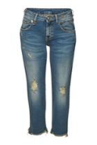 R13 R13 Boy Straight Leg Jeans With Distressed Detail