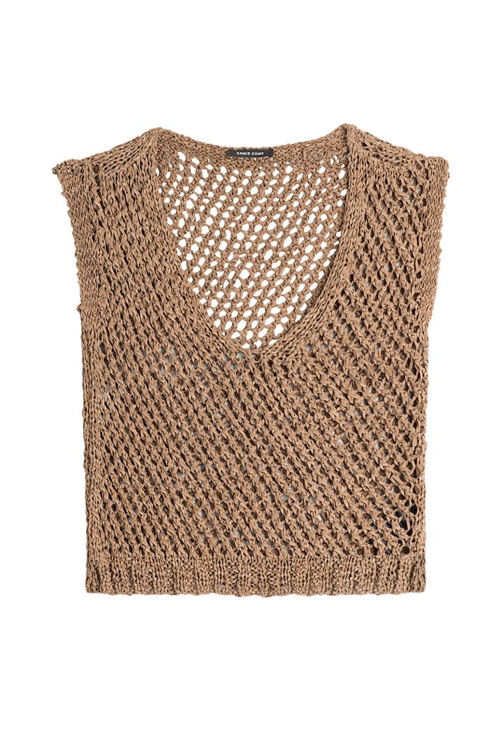 Damir Doma Damir Doma Knitted Suede Top - Brown