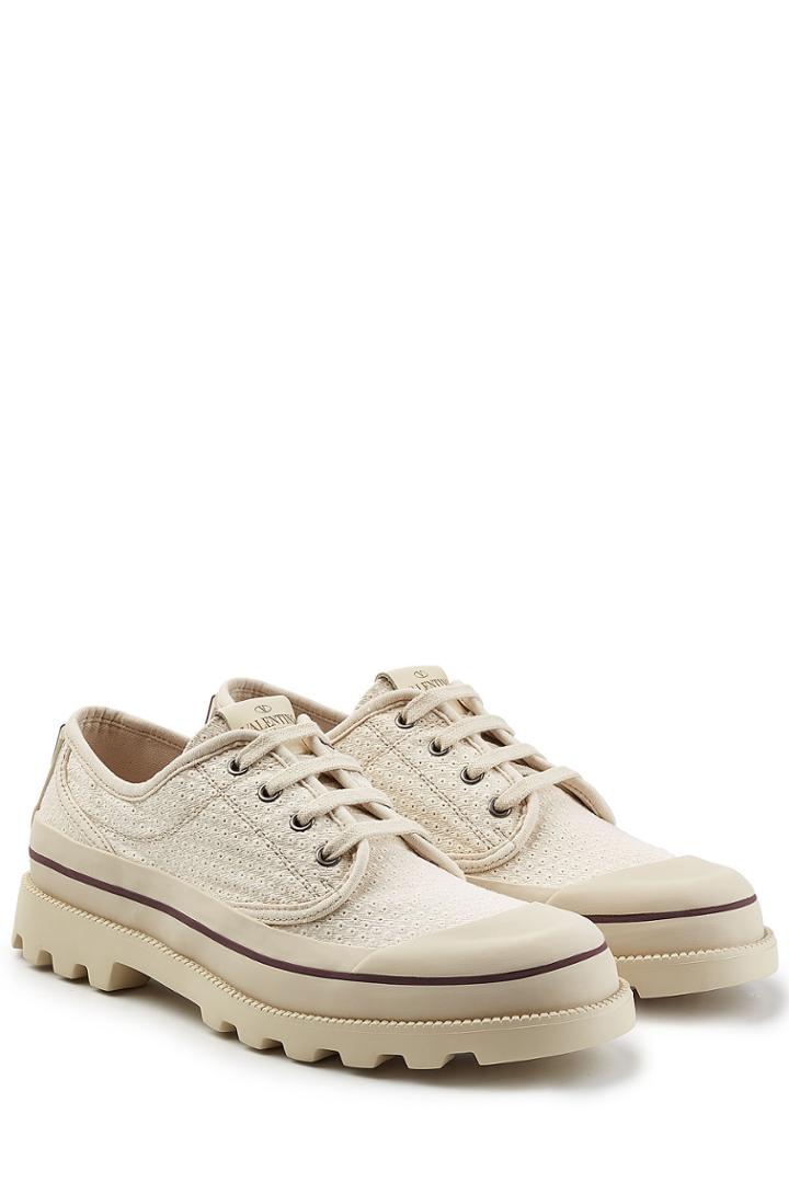 Valentino Valentino Embroidered Canvas Sneakers