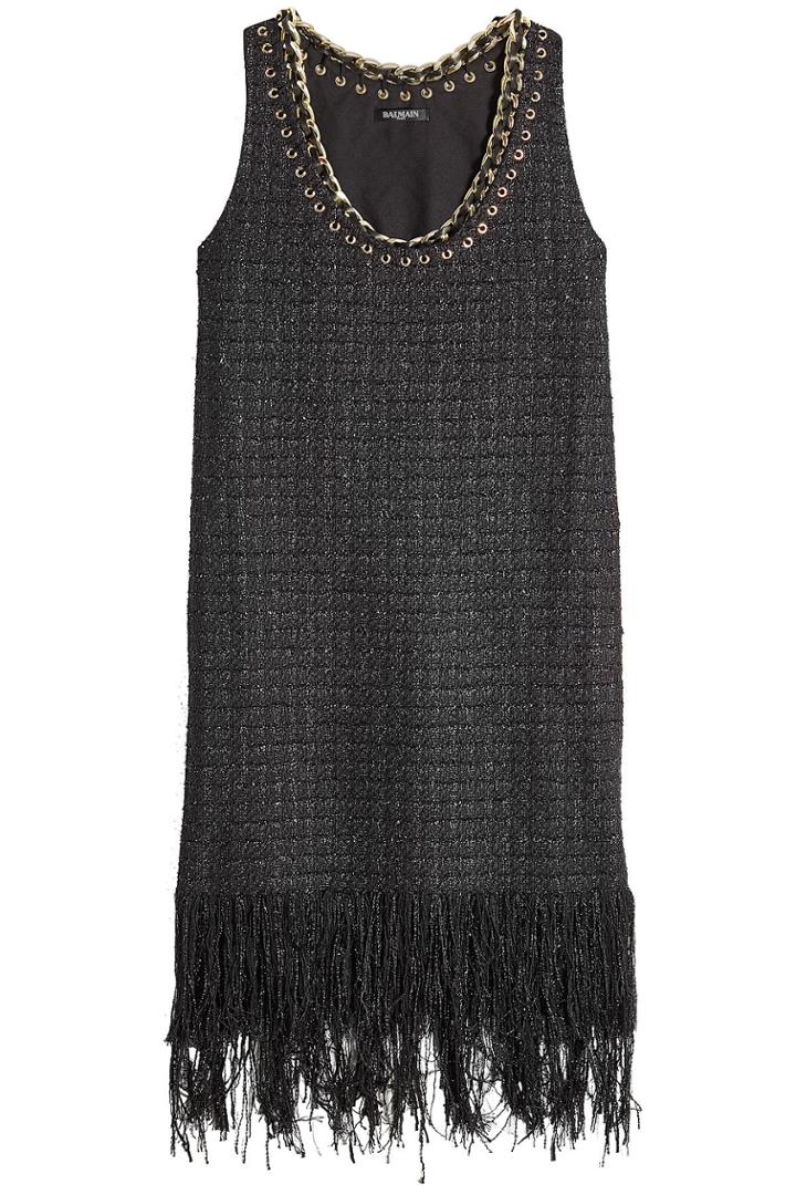 Balmain Balmain Shift Dress With Chain Trim