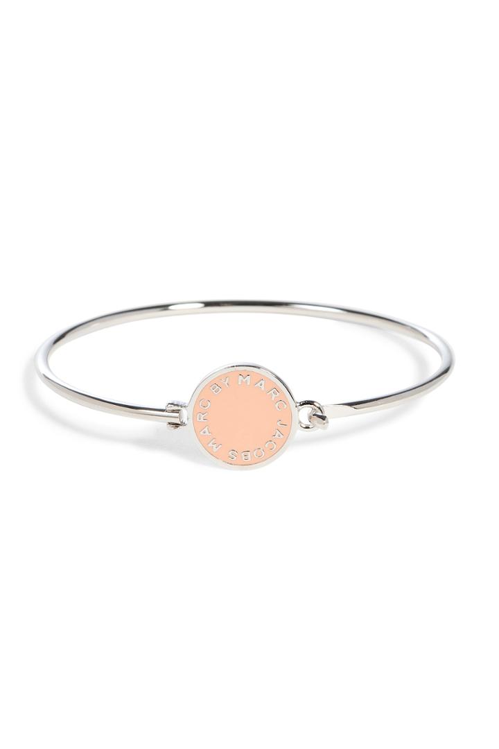 Marc By Marc Jacobs Marc By Marc Jacobs Skinny Bracelet With Logo Disc - Silver