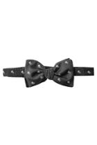 Alexander Mcqueen Alexander Mcqueen Silk Skull And Polka Dot Bow Tie - Black