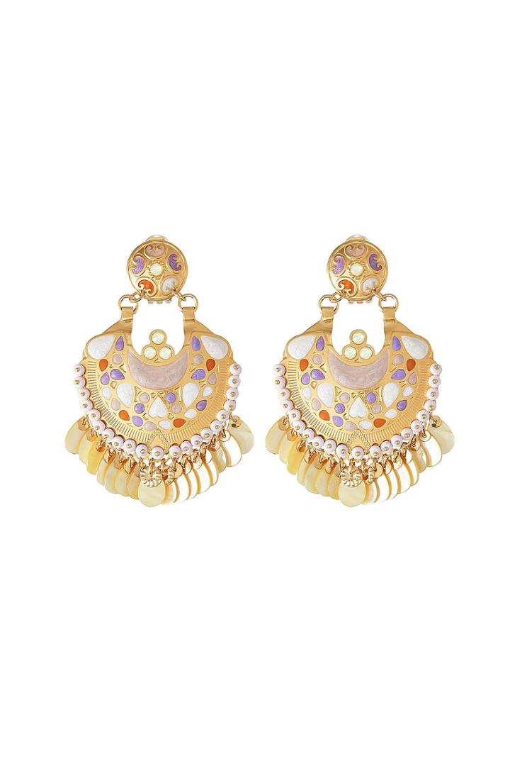 Gas Bijoux Gas Bijoux Embellished 24k Gold Plated Earrings
