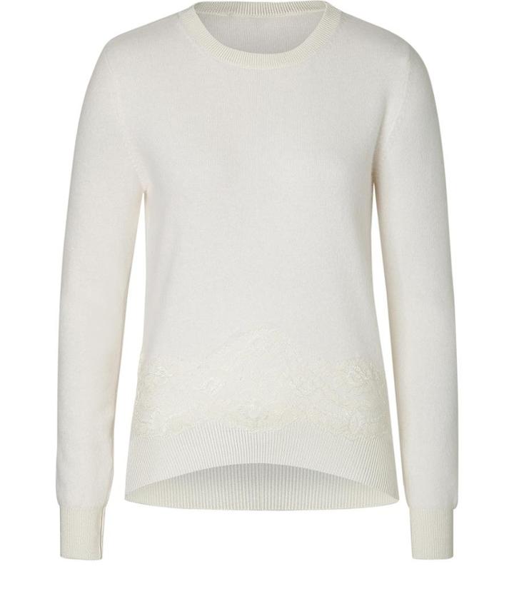 Vanessa Bruno Ath Merino Blend Pullover With Lace Overlay