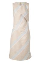 Jil Sander Jil Sander Wool-angoral Diagonal Stripe Sheath - Beige
