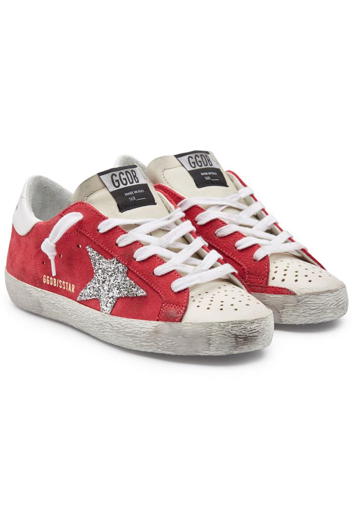 Golden Goose Deluxe Brand Golden Goose Deluxe Brand Super Star Suede Sneakers With Glitter