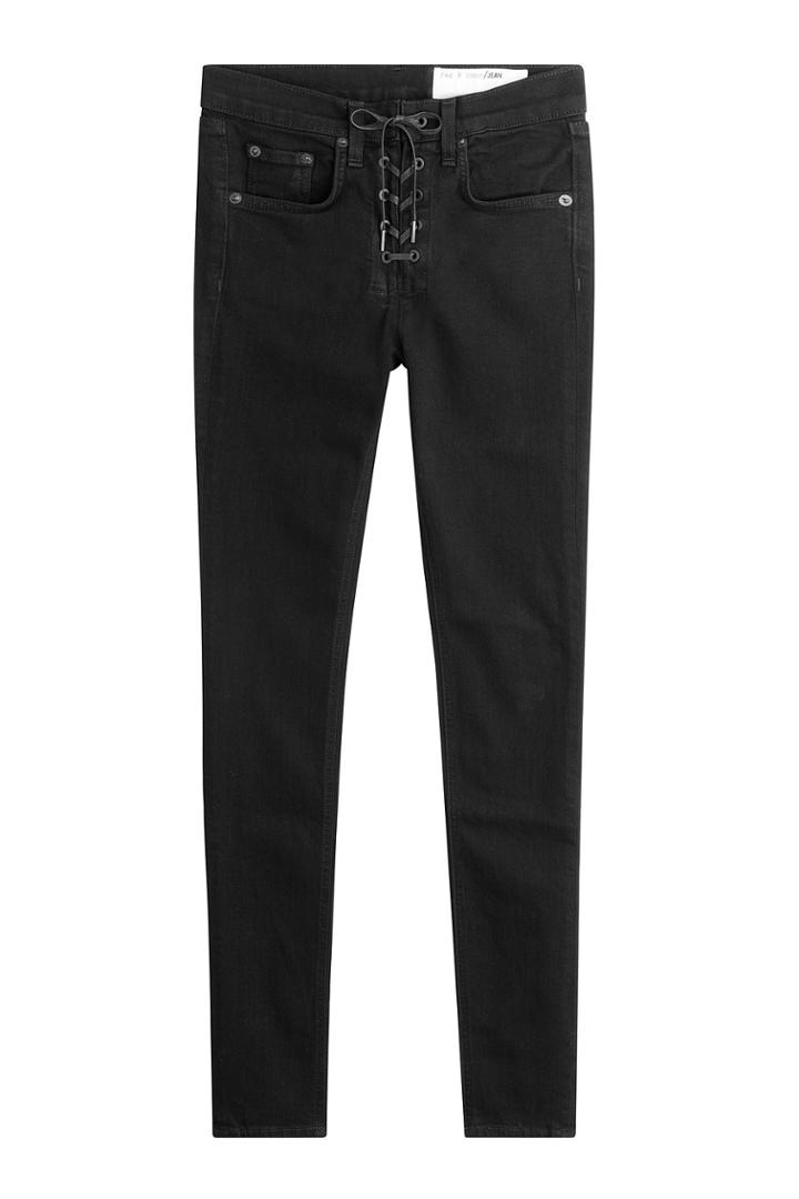 Rag & Bone Rag & Bone Lace Up High Rise Jeans - Black