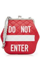 Moschino Moschino Do Not Enter Leather Shoulder Bag
