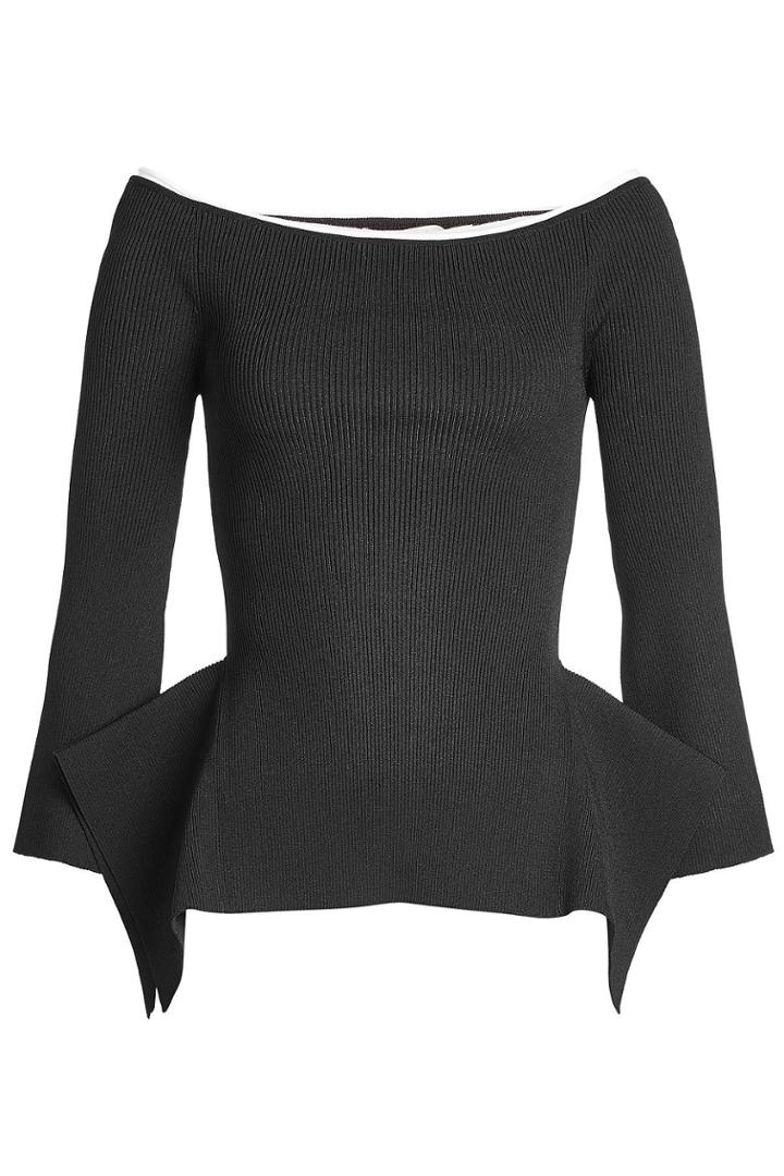 Roland Mouret Roland Mouret Knitted Off-shoulder Top With Cotton