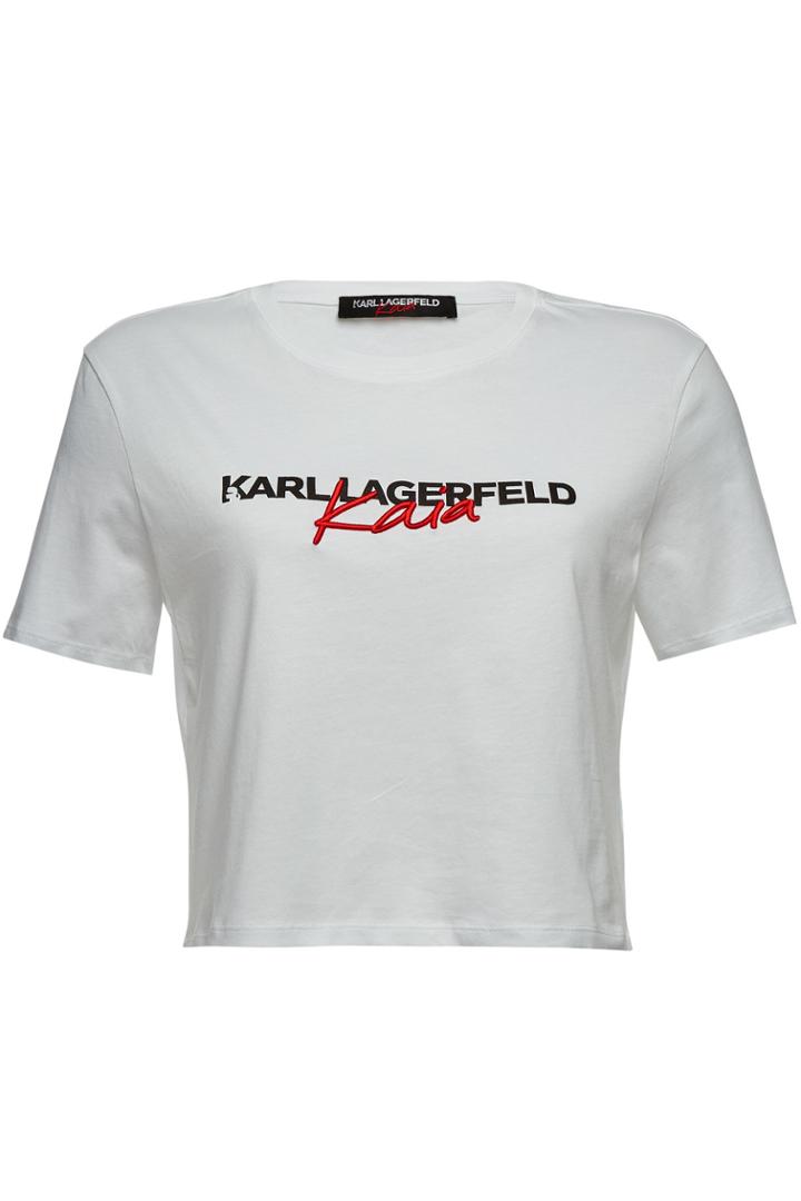 Karl X Kaia Gerber Karl X Kaia Gerber Embroidered Cotton T-shirt