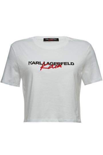 Karl X Kaia Gerber Karl X Kaia Gerber Embroidered Cotton T-shirt