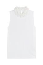 See By Chloé See By Chloé Sleeveless Cotton Top With Ruffled Neck