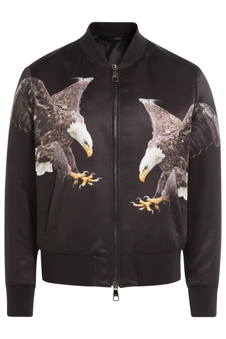 Neil Barrett Neil Barrett Hawk Print Bomber Jacket - Black