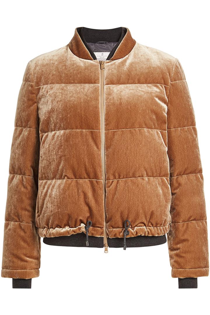 Brunello Cucinelli Brunello Cucinelli Velvet Bomber Jacket With Down Filling