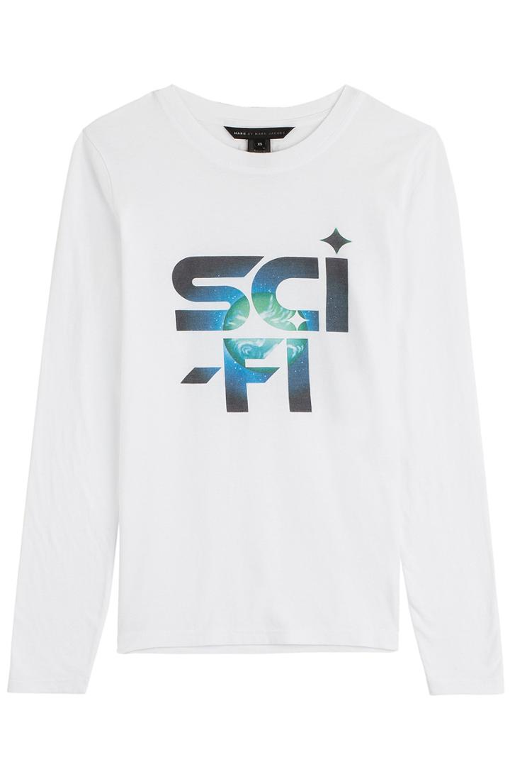 Marc By Marc Jacobs Sci-fi Long Sleeved Cotton Top